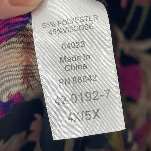 Catherines Black Burnout Velvet Floral Open Front Cardigan Kimono Sleeves 4X/5X - Picture 5 of 8